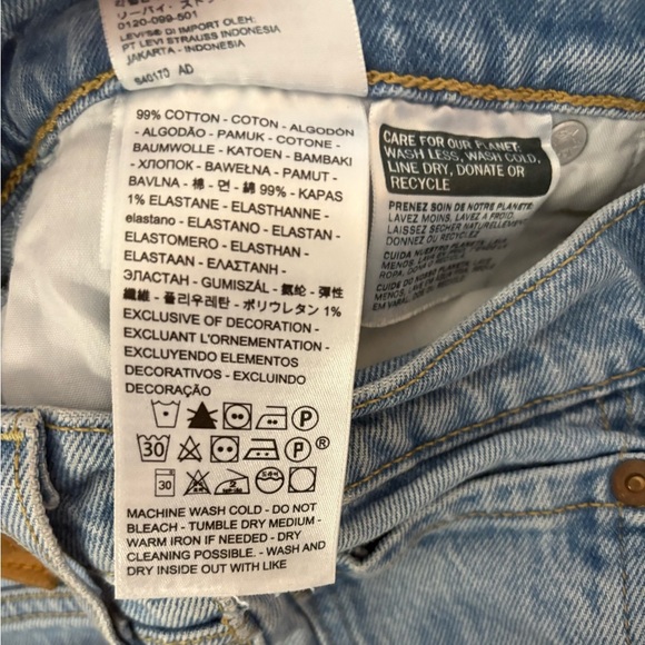 Levi’s Ribcage Straight Jeans Women’s 28 High Rise Light Wash 12” Rise - Picture 6 of 6